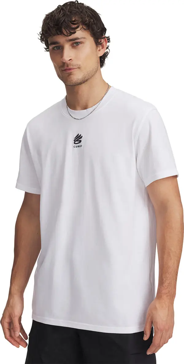 Under Armour Majice Under Armour Curry Hvyweight Logo Tee White L
