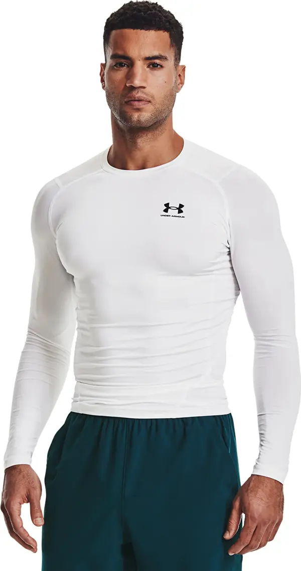 Under Armour Majice Under Armour Hg Armour Comp LS White/ Black XS