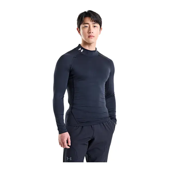 Under Armour Majice Under Armour Hg Armour Comp Mock LS Black/ White XS