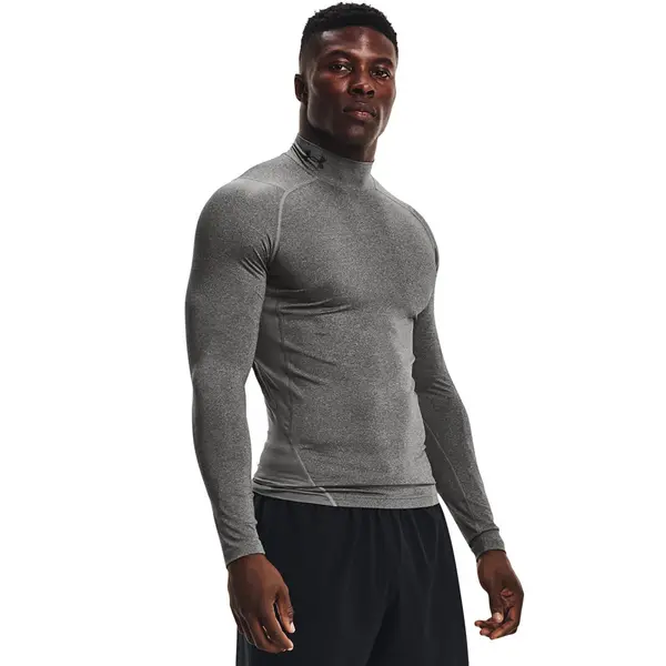 Under Armour Majice Under Armour Hg Armour Comp Mock LS Carbon Heather/ Black XS