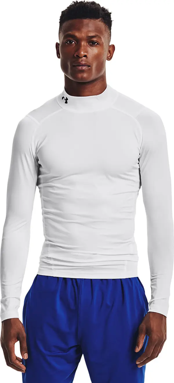 Under Armour Majice Under Armour Hg Armour Comp Mock LS White/ Black S