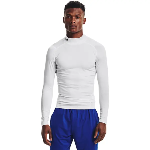 Under Armour Majice Under Armour Hg Armour Comp Mock LS White/ Black XXXXL