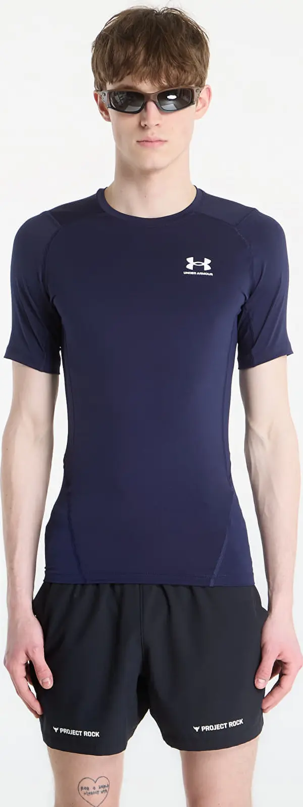 Under Armour Majice Under Armour Hg Armour Comp SS Midnight Navy/ White XXXL