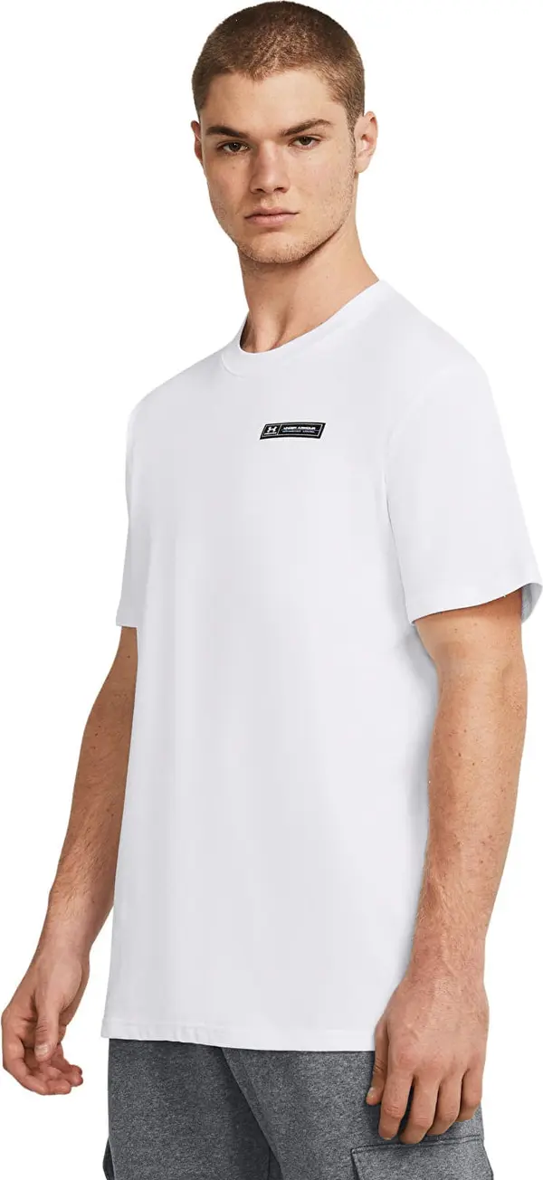 Under Armour Majice Under Armour HW ARMOUR LABEL SS Tee White/ Black L