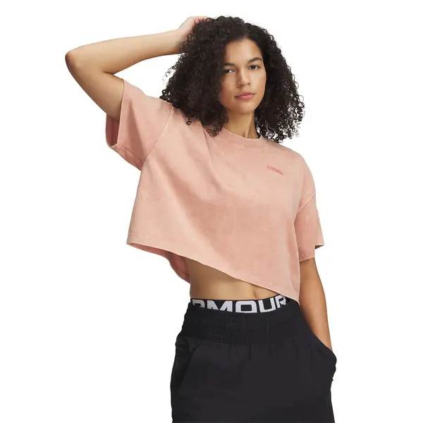 Under Armour Majice Under Armour HWT WASH SS Tee Canyon Pink/ Canyon Pink XL