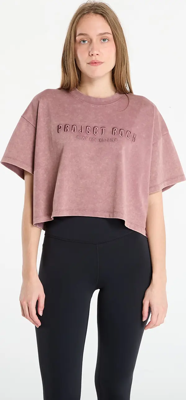 Under Armour Majice Under Armour Project Rock Statement Graphic SS Tee Maroon Mist L