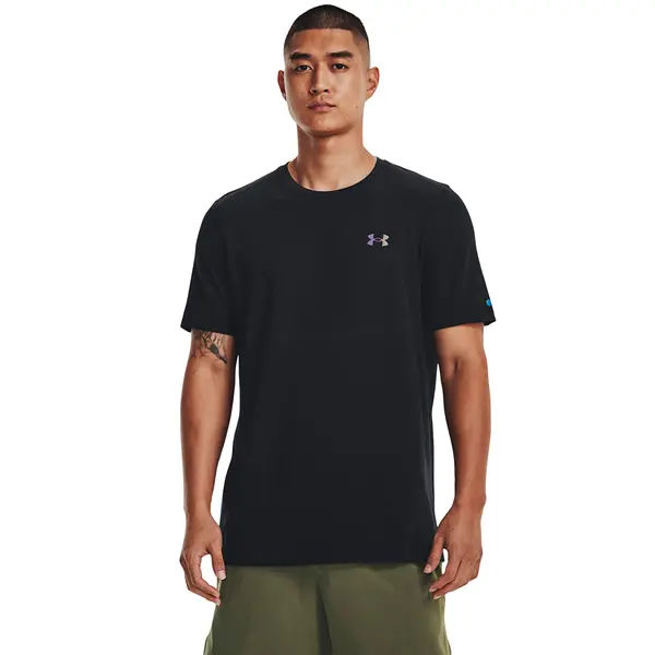 Under Armour Majice Under Armour Vanish Elite Seamless SS Tee Black/ Iridescent XXL