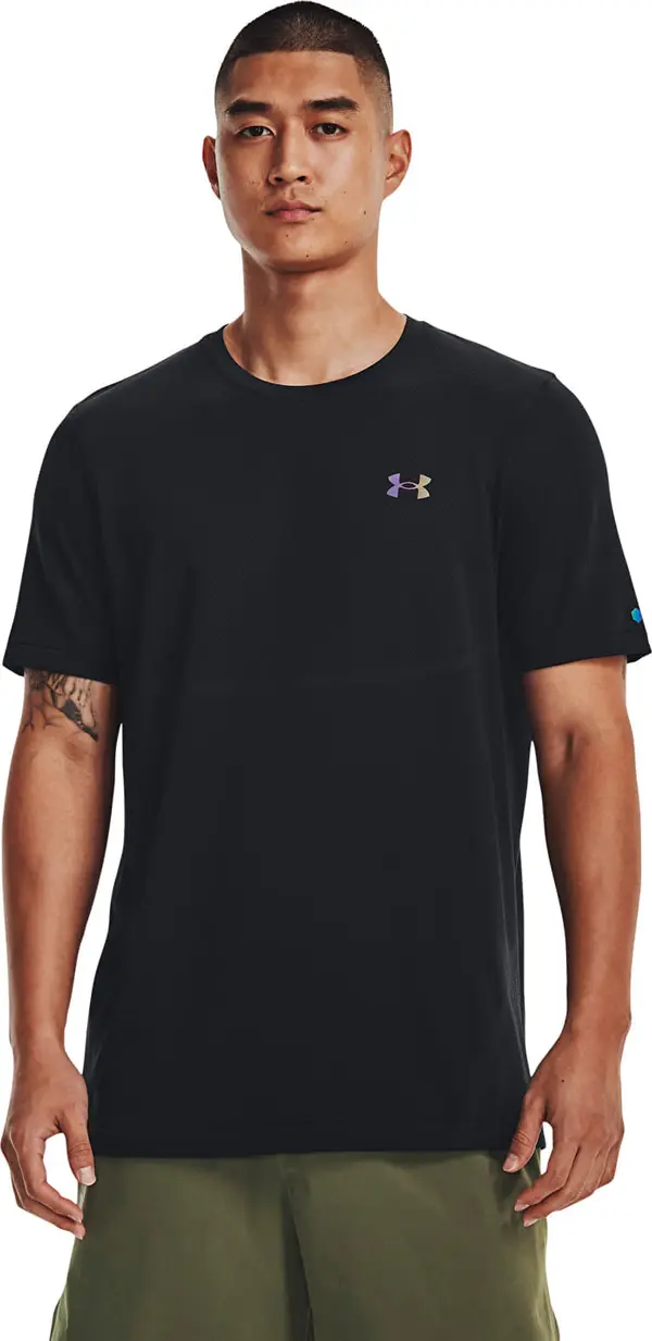 Under Armour Majice Under Armour Vanish Elite Seamless SS Tee Black/ Iridescent XXL