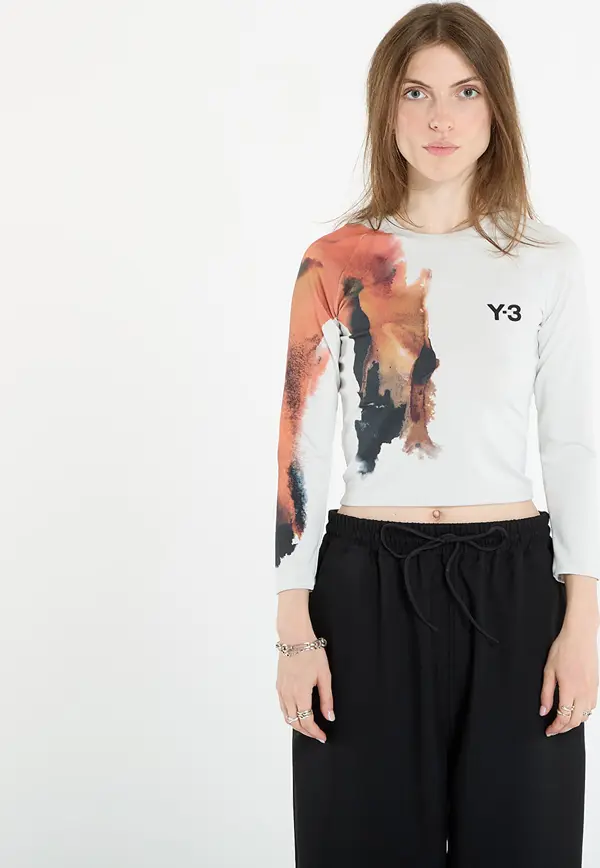 Y-3 Majice Y-3 Crop Longsleeve T-Shirt Orbit Grey S/34