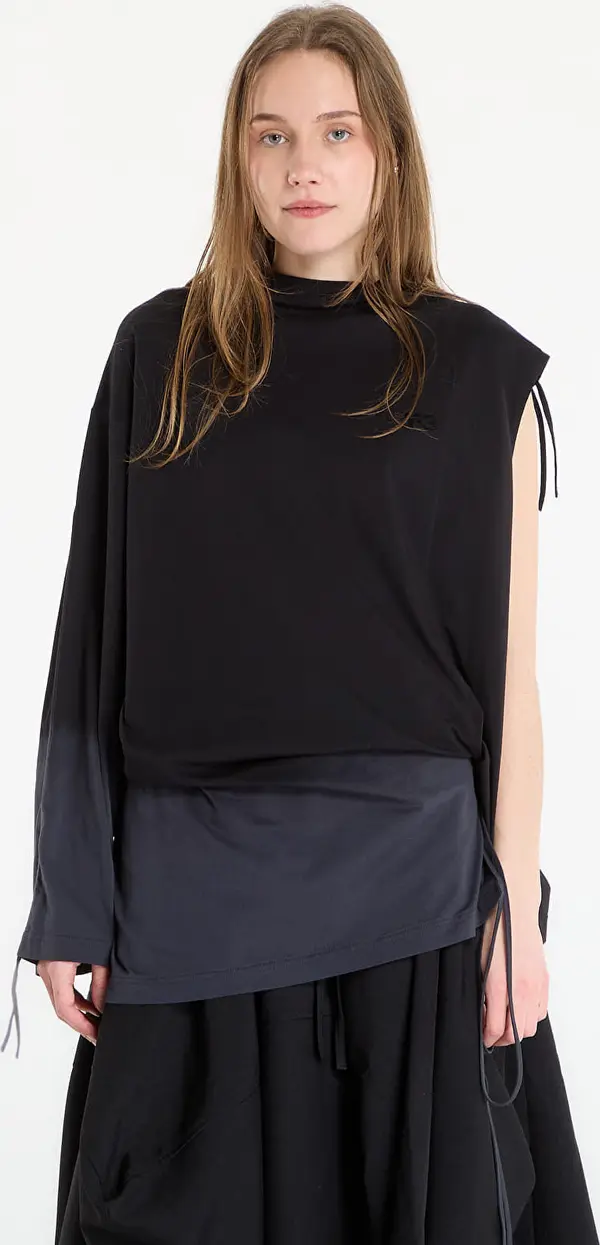 Y-3 Majice Y-3 Dip Dye Cinched Drape T-Shirt Black S