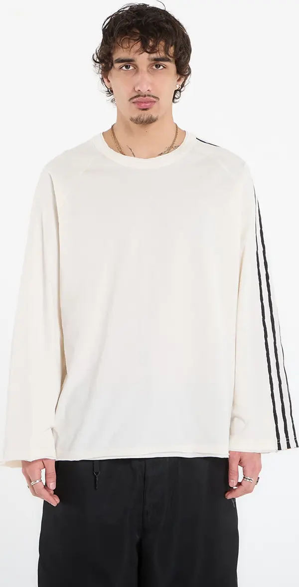 Y-3 Majice Y-3 Raw Edge 3 Stripes Long Sleeve Long-Sleeve Top Chalk White L