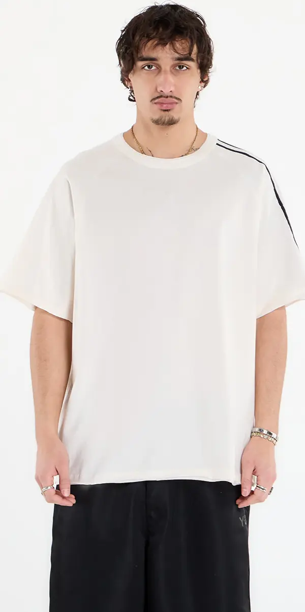 Y-3 Majice Y-3 Raw Edge 3 Stripes Short Sleeve T-Shirt Chalk White XL