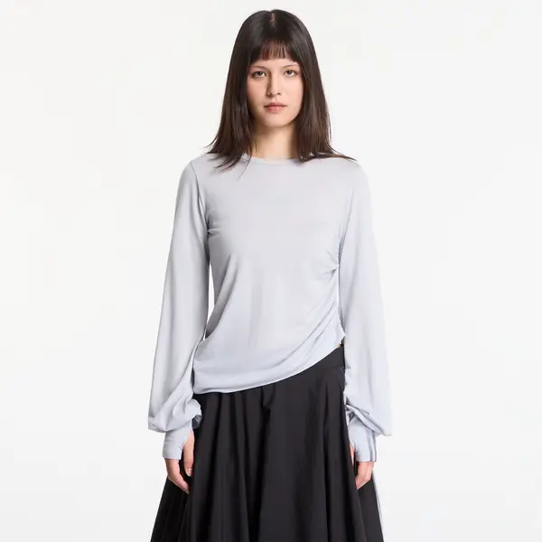 Y-3 Majice Y-3 Wool Cinched Drape Long Sleeve Long-Sleeve Top Lgh Solid Grey L