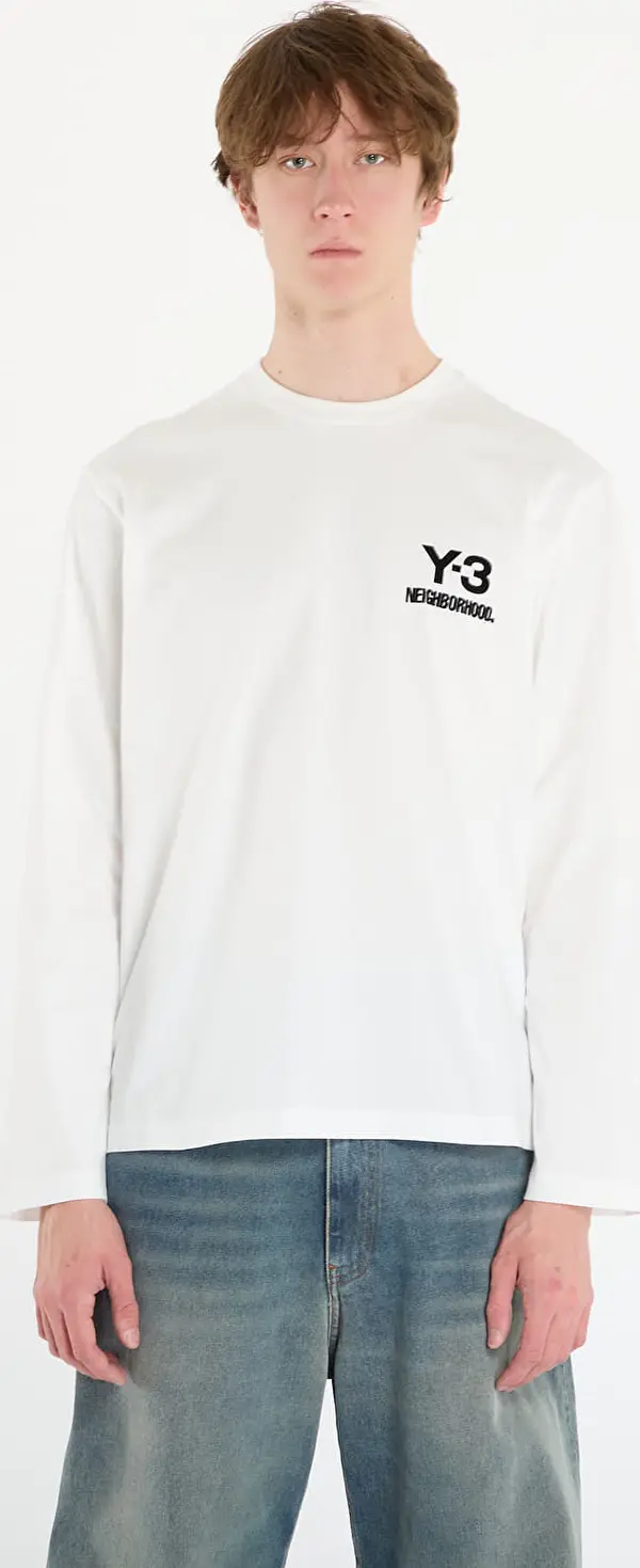 Y-3 Majice Y-3 x Neighborhood Logo Long Sleeve Tee UNISEX Core White XL