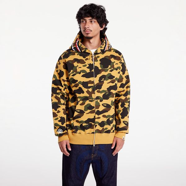 A BATHING APE Mikina A BATHING APE 1St Camo 2Nd Shark Full Zip Hoodie Yellow M