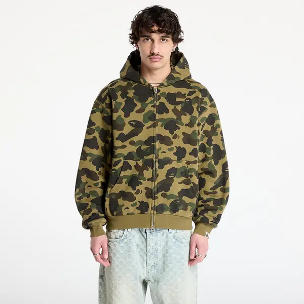 A BATHING APE Mikina A BATHING APE 1St Camo Heavy Wash Cropped Fit Zip Hoodie UNISEX Green S