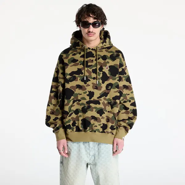A BATHING APE Mikina A BATHING APE 1St Camo Jacquard One Point Relaxed Fit Pullover Hoodie UNISEX Green L