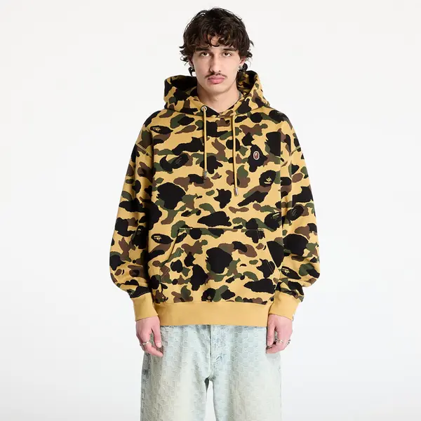 A BATHING APE Mikina A BATHING APE 1St Camo Jacquard One Point Relaxed Fit Pullover Hoodie UNISEX Yellow M
