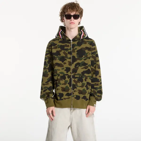 A BATHING APE Mikina A BATHING APE 1st Camo Shark Full Zip Hoodie Green M