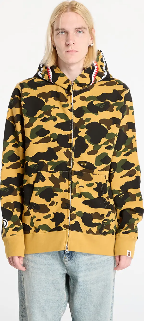 A BATHING APE Mikina A BATHING APE 1St Camo Shark Full Zip Hoodie UNISEX Yellow L