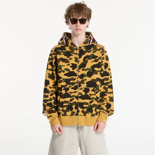 A BATHING APE Mikina A BATHING APE 1st Camo Shark Full Zip Hoodie Yellow UNISEX M