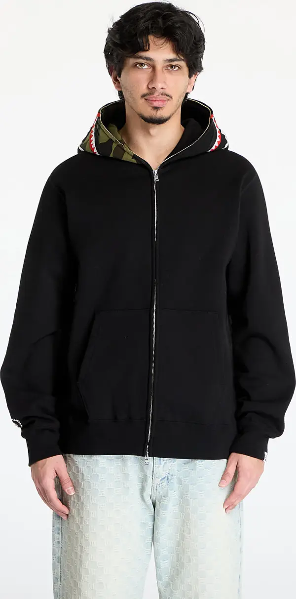 A BATHING APE Mikina A BATHING APE 1st Camo Swarovski Shark Full Zip UNISEX Hoodie Black XL
