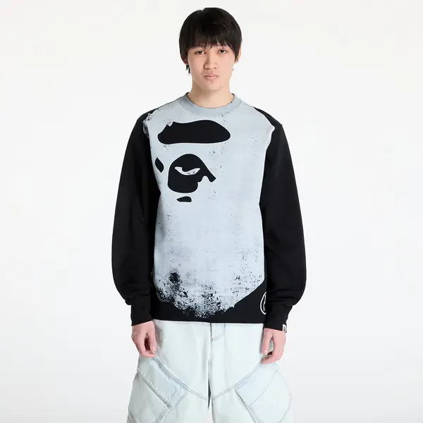 A BATHING APE Mikina A BATHING APE Ape Head Over Print Crewneck Sweat M Black XXXL