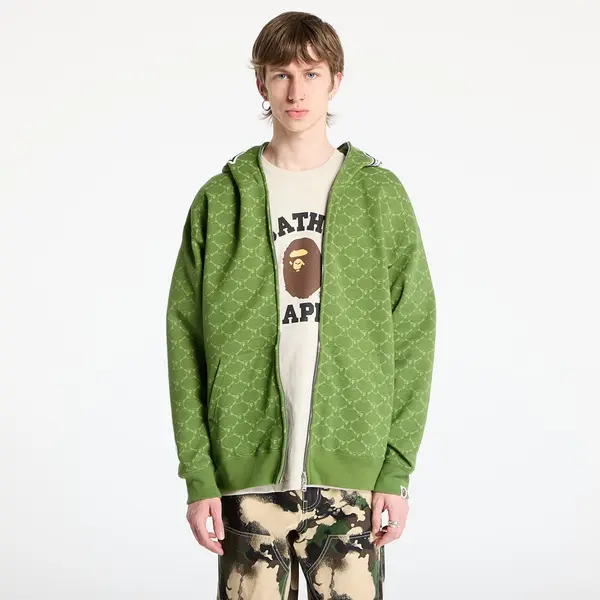A BATHING APE Mikina A BATHING APE College Monogram Relaxed Fit Shark Full Zip Hoodie Green L