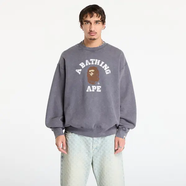 A BATHING APE Mikina A BATHING APE Garment Dye College Relaxed Fit Crewneck Sweatshirt Cha L