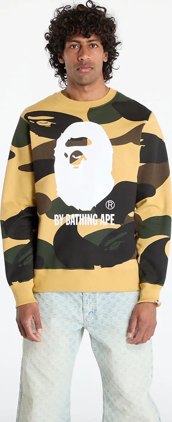 A BATHING APE Mikina A BATHING APE Giant 1St Camo By Bathing Ape Crewneck Sweatshirt UNISEX Yellow S