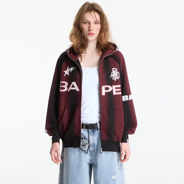 A BATHING APE Mikina A Bathing Ape Hand Draw Football Shark Relaxed Fit Full Zip Hoodie UNISEX Black L