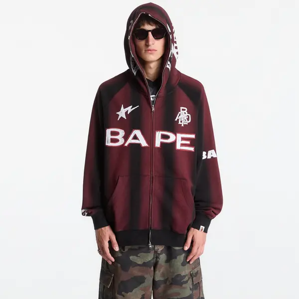 A BATHING APE Mikina A Bathing Ape Hand Draw Football Shark Relaxed Fit Full Zip Hoodie UNISEX Black S