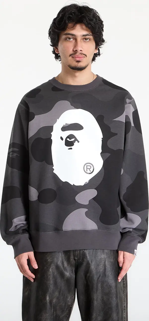 A BATHING APE Mikina A BATHING APE Mega Color Camo Big Ape Head Crewneck Sweatshirt UNISEX Black XL