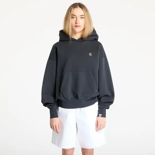 A BATHING APE Mikina A BATHING APE Pigment Dyed One Point Oversized Pullover Hoodie Black M