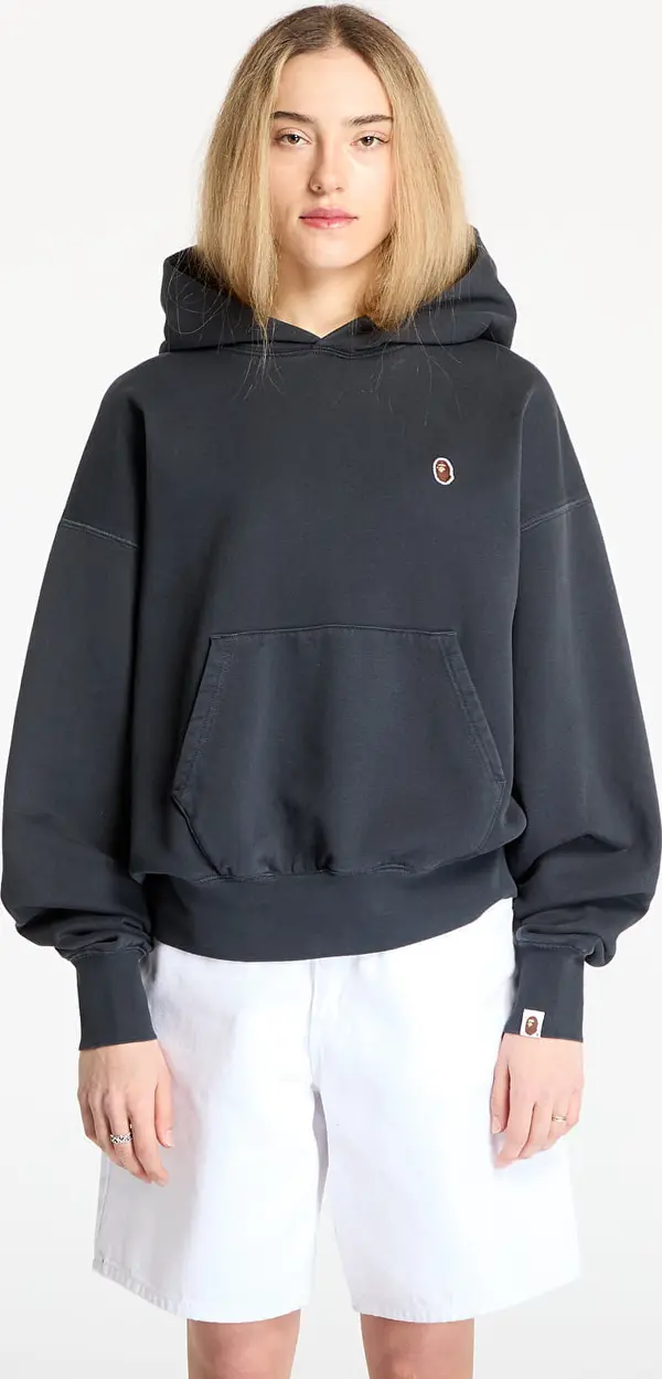 A BATHING APE Mikina A BATHING APE Pigment Dyed One Point Oversized Pullover Hoodie Black M