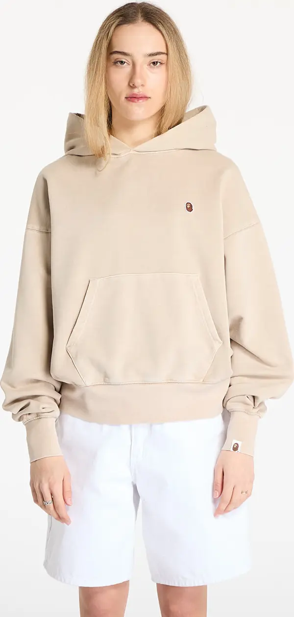 A BATHING APE Mikina A BATHING APE Pigment Dyed One Point Oversized Pullover Hoodie Gray S