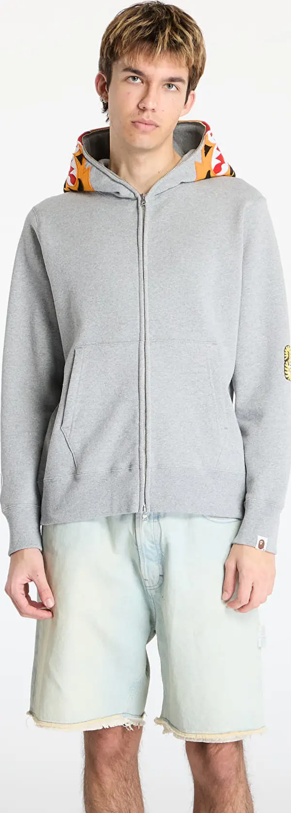 A BATHING APE Mikina A BATHING APE Tiger Full Zip Hoodie UNISEX Gray XXXL