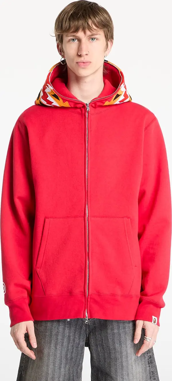 A BATHING APE Mikina A BATHING APE Tiger Full Zip Hoodie UNISEX Red L