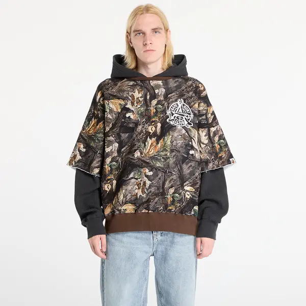A BATHING APE Mikina A BATHING APE Tree Edge Camo Layered Pullover Hoodie UNISEX Brown M