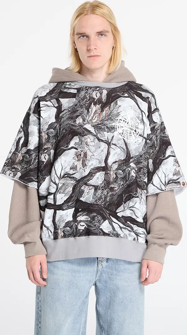 A BATHING APE Mikina A BATHING APE Tree Edge Camo Layered Pullover Hoodie UNISEX White L