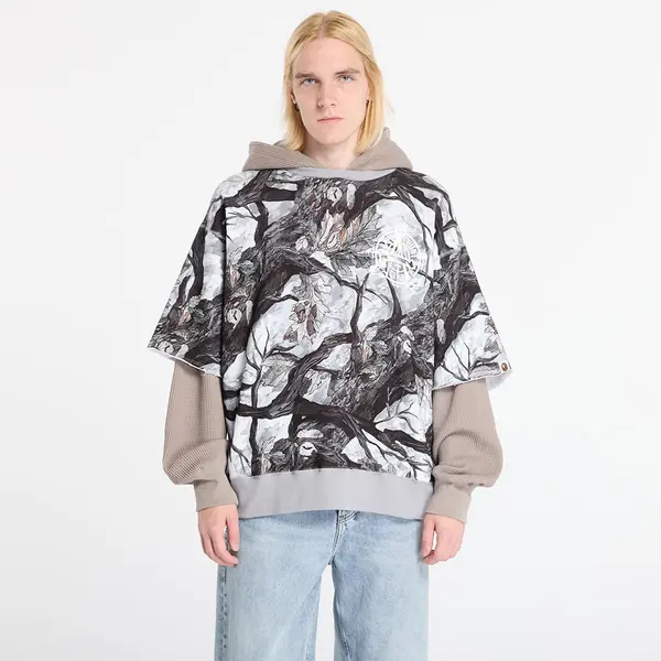 A BATHING APE Mikina A BATHING APE Tree Edge Camo Layered Pullover Hoodie UNISEX White S