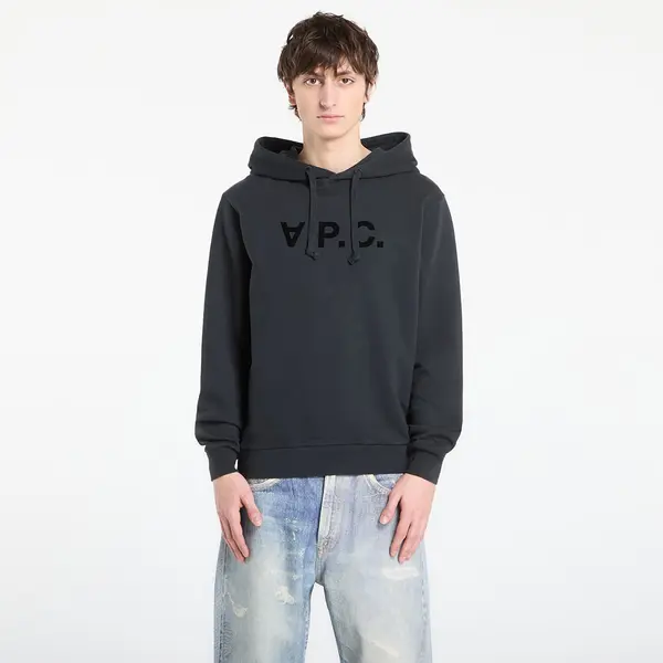 A.P.C. Mikina A.P.C. Standard Hoodie With Large Vpc UNISEX Faded Indigo/ Ecru L