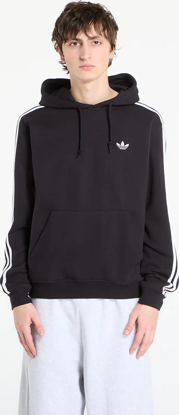 adidas Originals Mikina adidas 3-Stripes Hoodie Black XL
