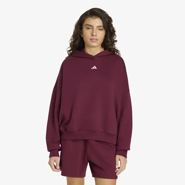 adidas Performance Mikina adidas 3 Stripes Studio Hoodie Maroon S