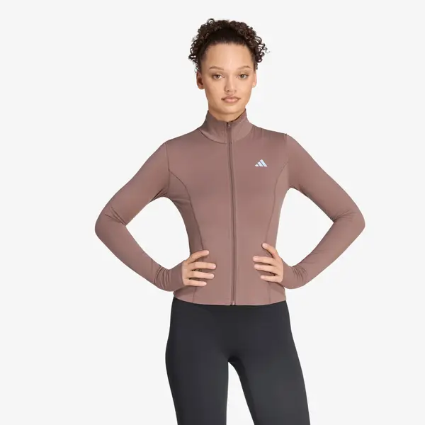 adidas Performance Mikina adidas 3-Stripes Studio Zip Through Jacket Earth Strata S