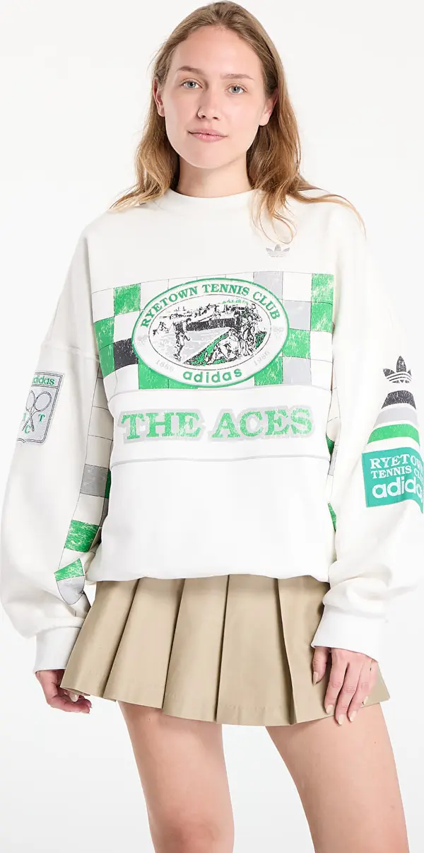 adidas Originals Mikina adidas Archive Court Sweatshirt Cloud White L