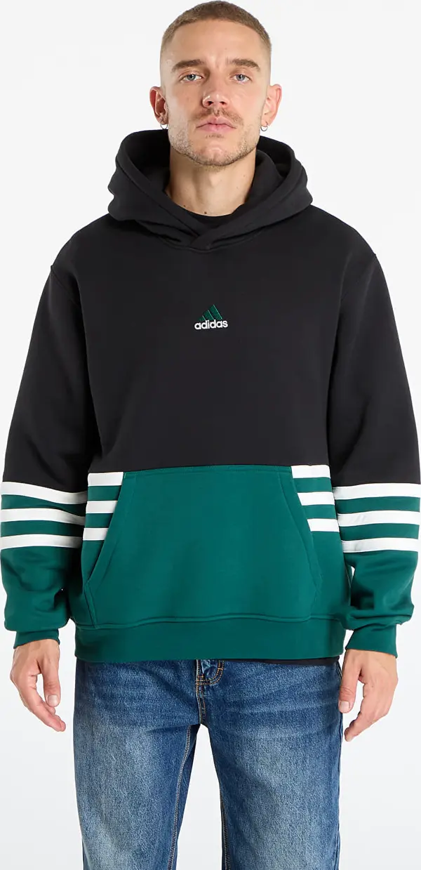 adidas Originals Mikina adidas Archive Cutline Hoodie Black/ Collegiate Green M