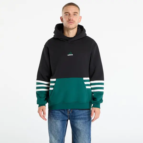 adidas Originals Mikina adidas Archive Cutline Hoodie Black/ Collegiate Green S