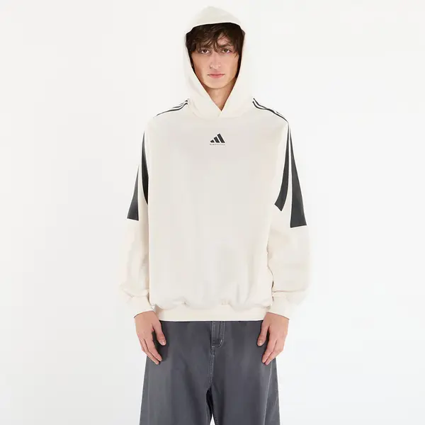 adidas Performance Mikina adidas Basketball 3-Stripes Fleece Hoodie UNISEX Chalk White/ Black/ White XL