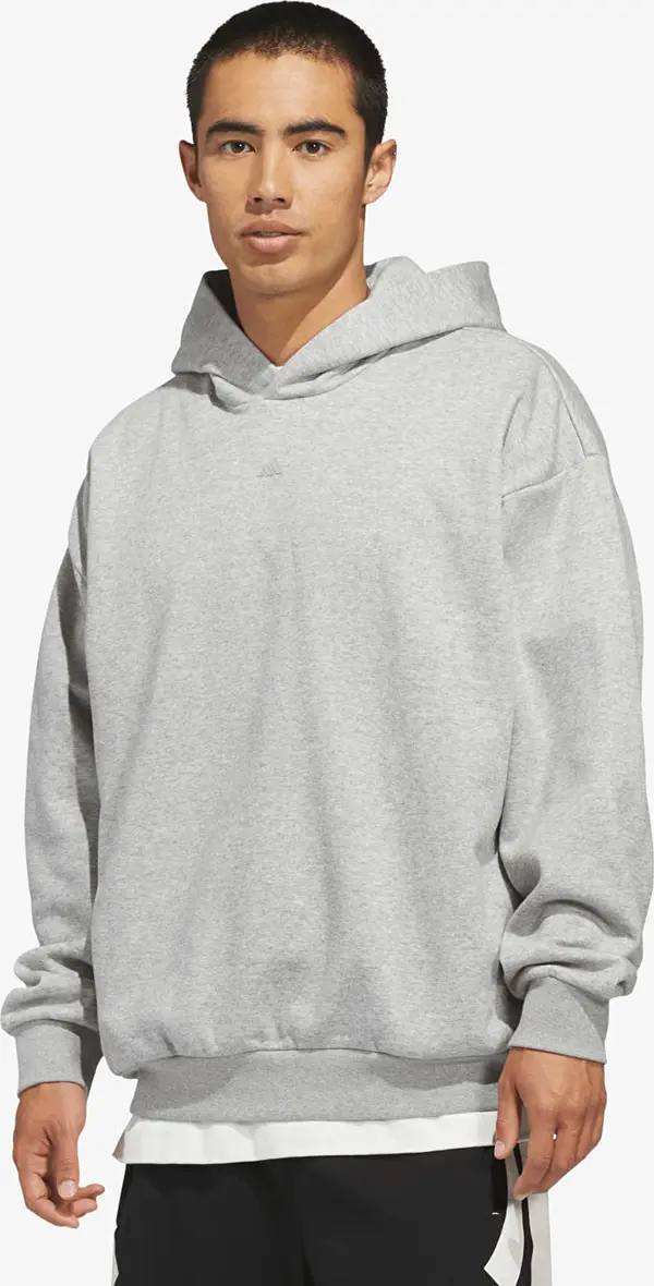 adidas Originals Mikina adidas Basketball Fleece Hoodie (Gender Neutral) Medium Grey Heather M